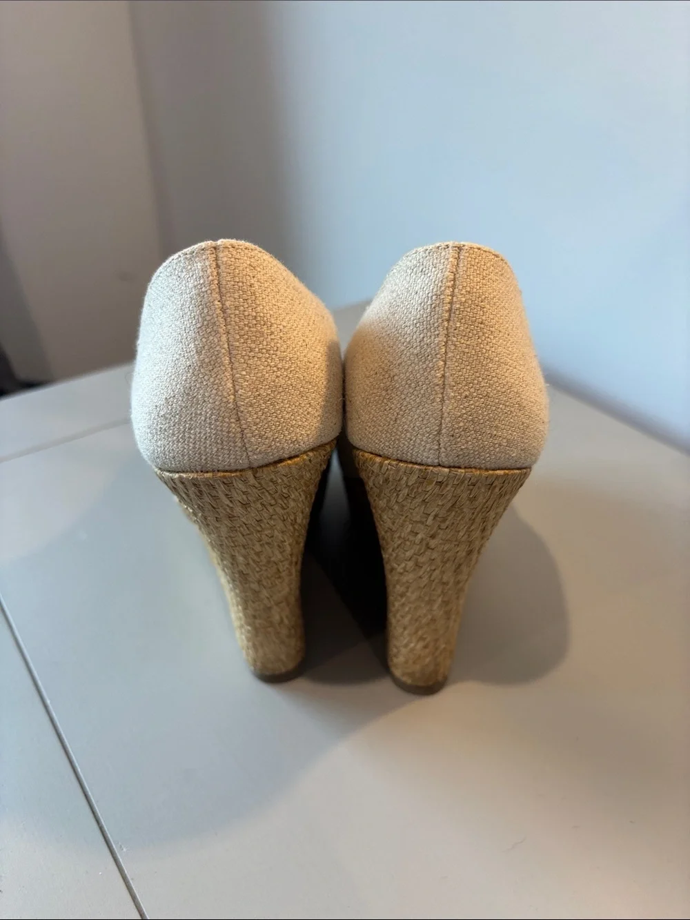 Brash Cream Espadrille Wedge Pumps